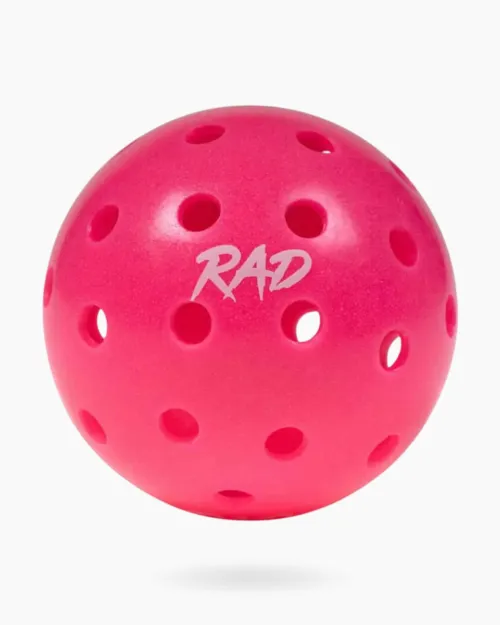 RAD Pro Outdoor Pickleballs set showing the vibrant neon color and 40-hole pattern 1 Ball