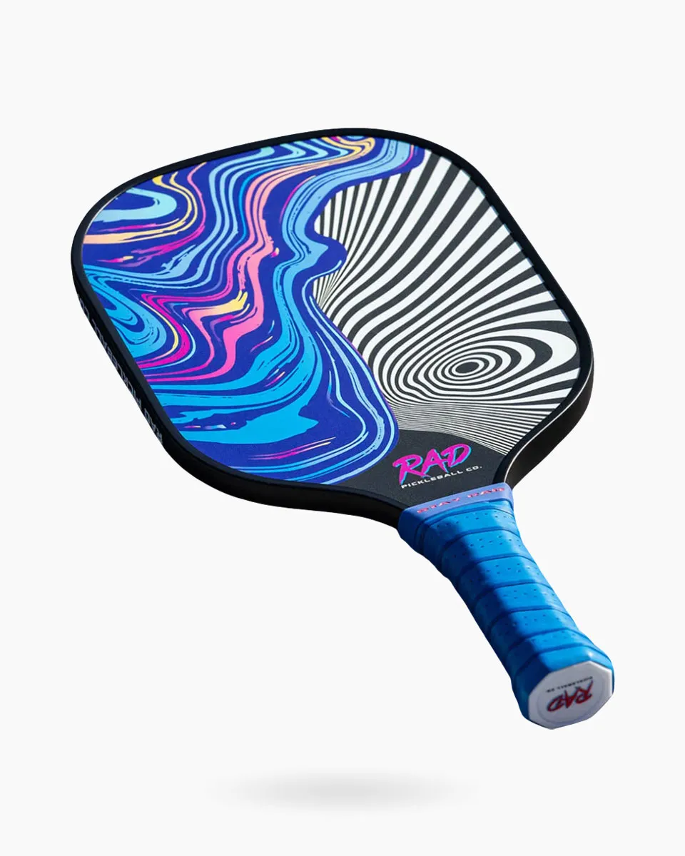 perspective of the Lucid Dream paddle highlighting the artistic design and performance build