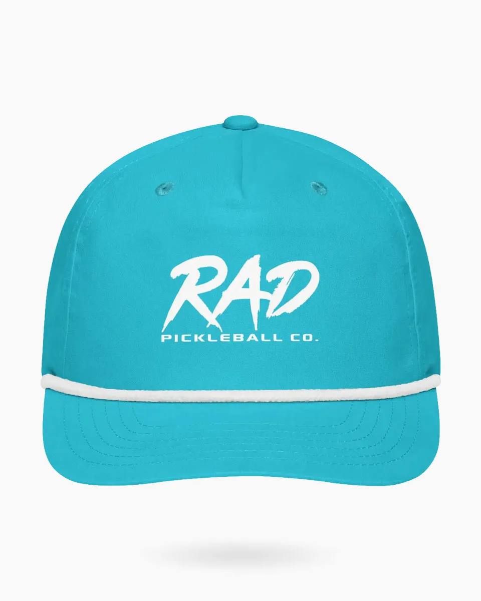 Detailed view of the contrasting snapback closure on the RAD Rope Cap for adjustable sizing