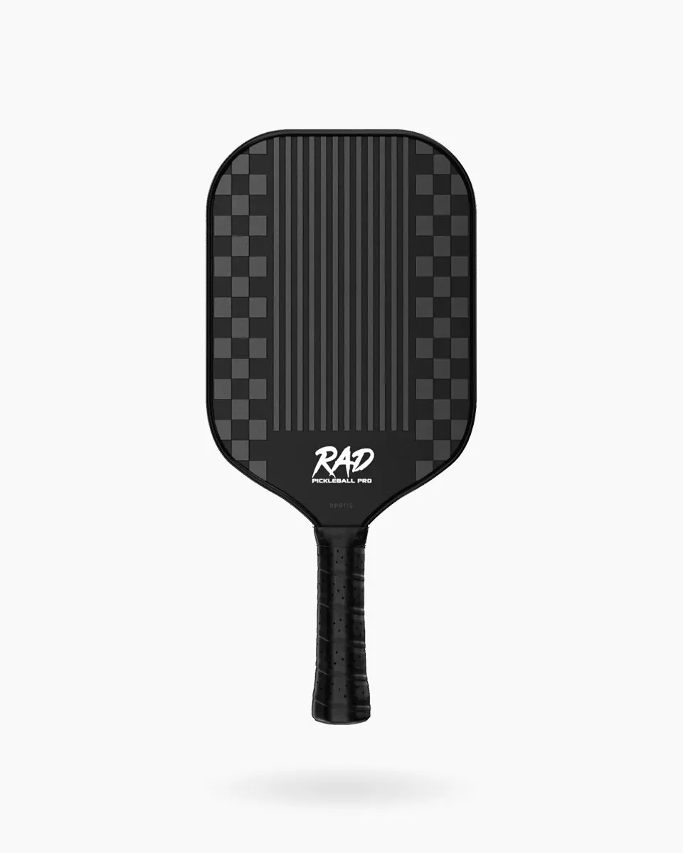 Close-up of T700 Raw Carbon Fiber texture on Retro Pro paddle for maximum spin performance