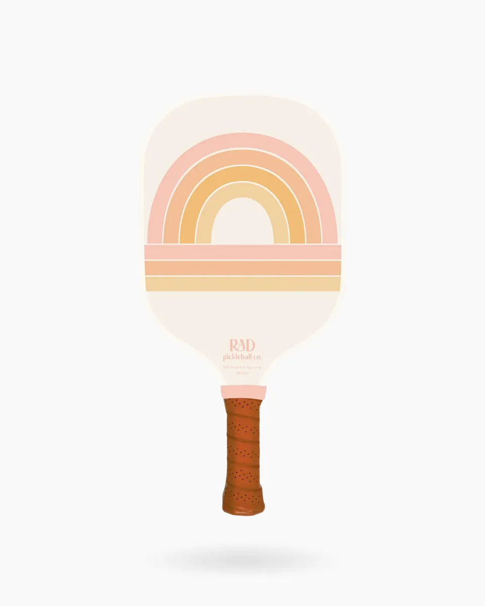 Sunny Daze Pickleball Paddle full frontal view showing Julie Duggan Sbicca artwork and wide-body shape